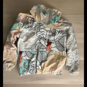 Members Only WB Looney Tunes Windbreaker Hoodie Jacket Coat Bugs Bunny Large